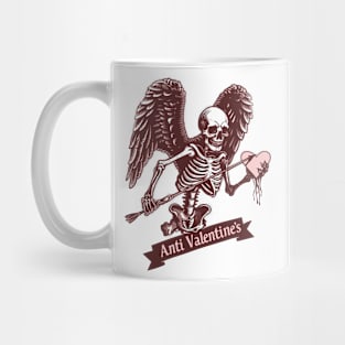 Anti Valentine's Vintage Skeleton Heart Tee Mug